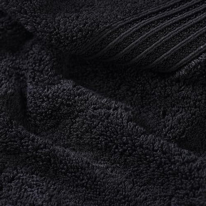 Superior Egyptian Cotton 12-Piece Towel Set, Assorted Towels for Home Bathroom, Guest Bath Decor Essentials, Includes 4 Bath, 4 Hand, 4 Face Towels/Washcloths, Quick Dry, Absorbent - Black