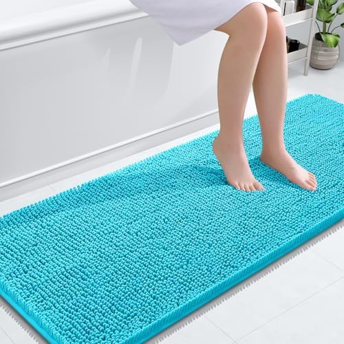 OLANLY Bathroom Runner Rugs 59x24, Extra Soft Absorbent Chenille Bath Rugs