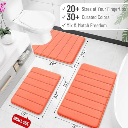 OLANLY Memory Foam Bath Mat 34x21, Super Soft and Absorbent Bathroom Rugs