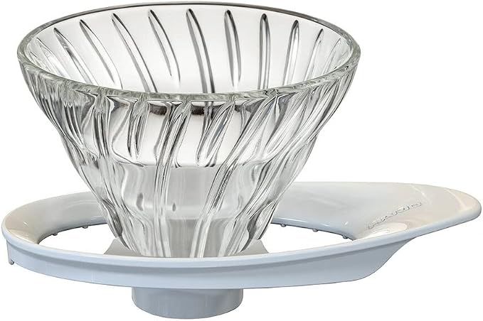HARIO V60 VDGR-01-B Heat Resistant Glass Transparent Dripper, 01, For 1 to 2 Cups, Black, Made in Japan