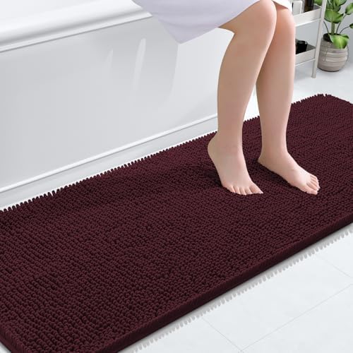 OLANLY Bathroom Runner Rugs 70x24, Extra Soft Absorbent Chenille Bath Rugs