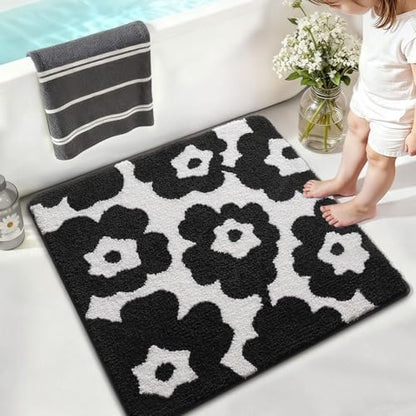 LUMI Square Bathroom Rug 32x32, Soft Absorbent Bath Mat, Non Slip