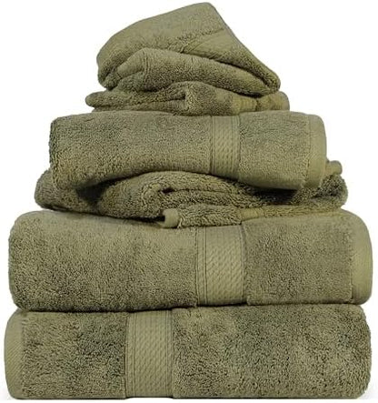 Superior Egyptian Cotton Ultra Plush & Absorbent, 6 Piece Set, Forest Green