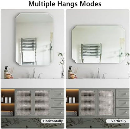 20x28 Inch Bathroom Mirrors for Over Sink, Frameless Mirrors for Wall