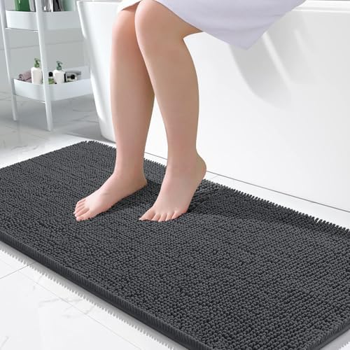 OLANLY Large Bathroom Rugs 50x30, Extra Soft Absorbent Chenille Bath Rugs