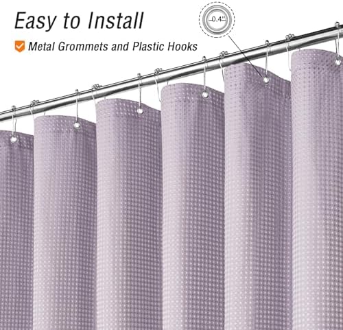 Gibelle Long Lavender Fabric Shower Curtain, 72 x 78