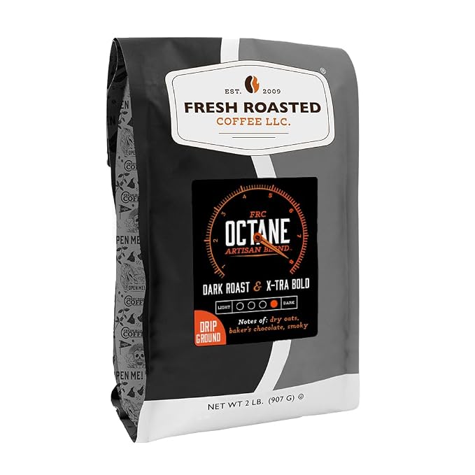 Fresh Roasted Coffee, Octane Whole Bean Coffee, Dark Roast, Kosher, 2 lb (32 oz)