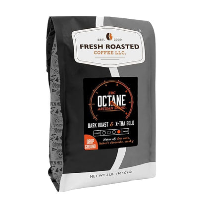 Fresh Roasted Coffee, Octane Whole Bean Coffee, Dark Roast, Kosher, 2 lb (32 oz)