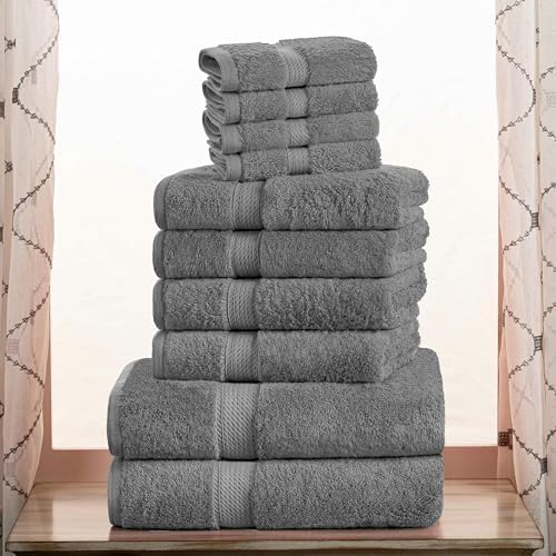 Superior Egyptian Cotton Ultra Plush & Absorbent, 10 Piece Set, Charcoal
