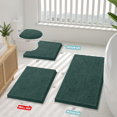 Smiry Bathroom Rugs 36X24, Luxury Chenille Extra Soft Absorbent Bath Mat