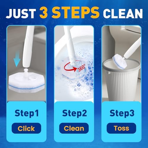 20 Pack Toilet Brush Refills, Disposable Toilet Cleaning Pads