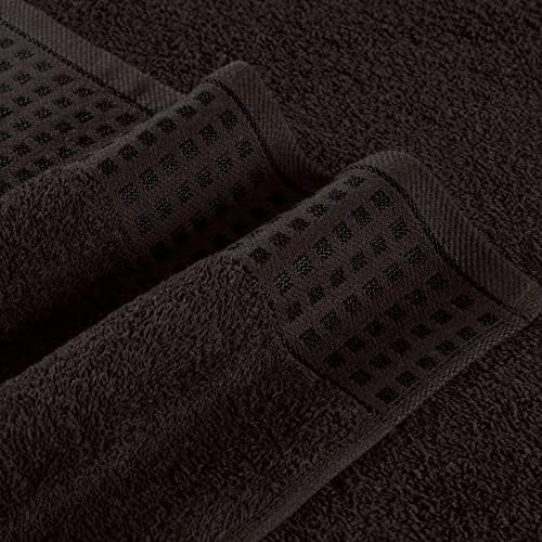 GLAMBURG 100% Cotton 2 Pack Oversized Bath Towel Set 28x55 Inches, Ultra Soft Highly Absorbant Compact Quickdry & Lightweight Large Bath Towels, Ideal for Gym Travel Camp Pool - Chocolate Brown