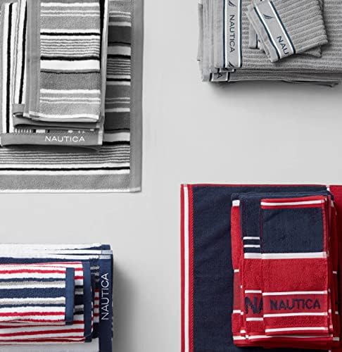 Nautica - 100% Cotton Bath Towel Set, Soft & Absorbent, 6-Piece Set