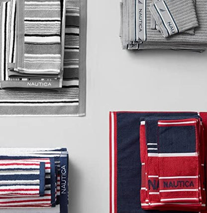 Nautica - 100% Cotton Bath Towel Set, Soft & Absorbent, 6-Piece Set