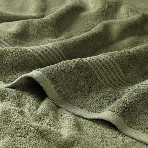 Superior Egyptian Cotton 3-Piece Towel Set, Assorted Towels, Home Bathroom, Master, Guest Bath, Decor Essentials, Includes 1 Bath, 1 Hand, 1 Face Towel/Washcloth, Quick Dry, Absorbent, Forest Green