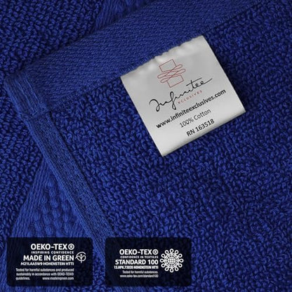Infinitee Xclusives 100% Cotton Luxury Wash Cloths for Showering - 4 Pack
