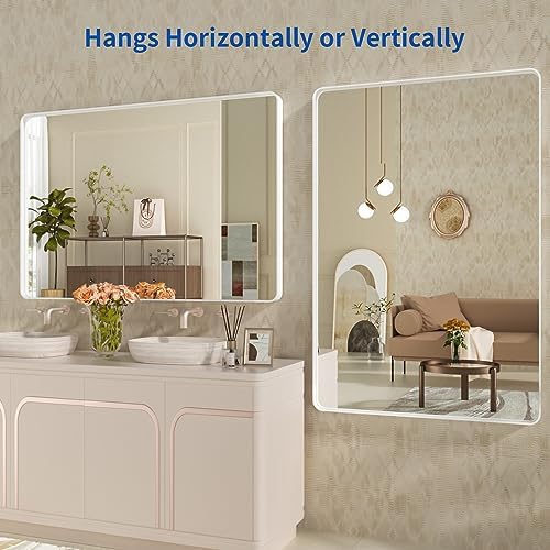 WEER White Bathroom Vanity Mirror 48x30 Inch