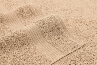 American Veteran Towel, 100% Cotton Turkish Bath Towels for Bathroom 4 Pack, 27x54 Extra Large Premium Soft Drying Bathroom Towels, Beige