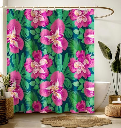 Bathroom Shower Curtain Cute Cortinas para Baño 72 x 72, Tropical