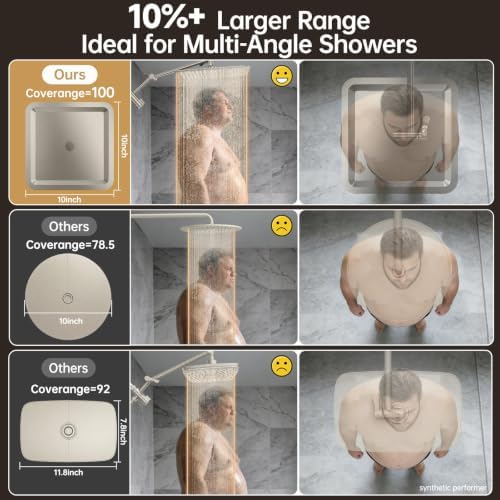 Veken All Metal 10" Luxurious Brushed Nickel Rain Shower Head with Handheld