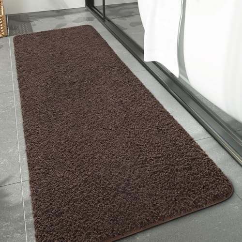 LOCHAS Bathroom Rug Runner 24x48 Inch, Bath Rugs Non Slip, Brown