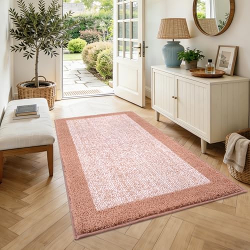 48x32 Large Bathroom Rugs Non Slip Washable, Soft Absorbent Bath Mat Pink