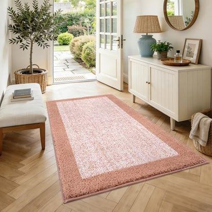 48x32 Large Bathroom Rugs Non Slip Washable, Soft Absorbent Bath Mat Pink