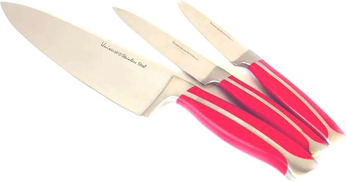 Uniware High Quality Stainless Steel Knife with Sharp Blade and Comfortable Handle (set of 3 (3.5/5/8 inch knife set))