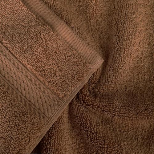 SUPERIOR Egyptian Cotton Pile Plush Bath Sheet, 2 Piece Set, Chocolate
