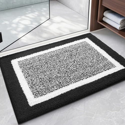 Color&Geometry Simple and Stylish Bathroom Rugs for Bathroom, 20"x32",Black