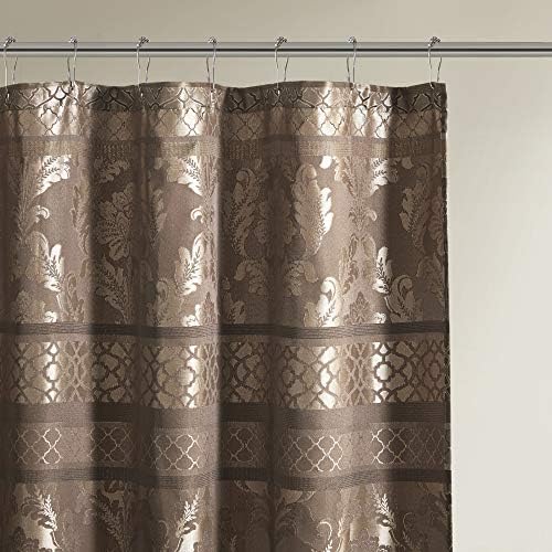 Madison Park Bellagio Taupe Shower Curtain, Transitional Shower Curtains for Bathroom, 72 X 72, Beige (Pack of 4)