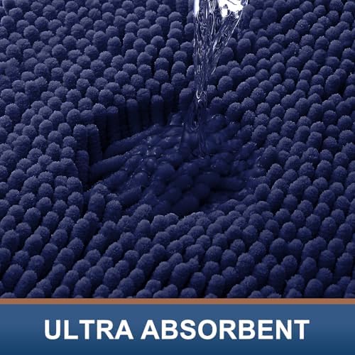 Smiry Bathroom Rugs 24X16, Luxury Chenille Extra Soft Absorbent Bath Mat