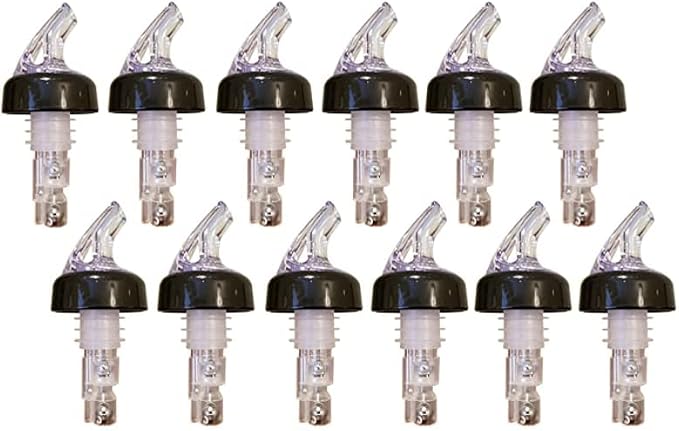Wine-by-the-Glass 3 oz Portion Spouts with Clear Top – Pack of 12 Precision Wine Pourers for Consistent and Accurate Servings