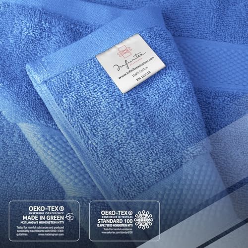 Infinitee Xclusives 100% Cotton Bath Towel Set – 8 Piece Bathroom Towel Set