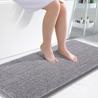 OLANLY Bathroom Runner Rugs 47x24, Extra Soft Absorbent Chenille Bath Rugs