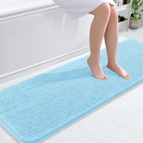 OLANLY Bathroom Runner Rugs 59x20, Extra Soft Absorbent Chenille Bath Rugs