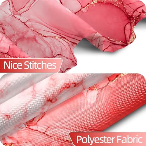 Red Marble Waterproof Bathroom Shower Curtain 65x72 inches