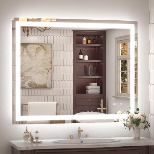 40x32 Inch LED Lighted Bathroom Vanity Mirror for Wall
