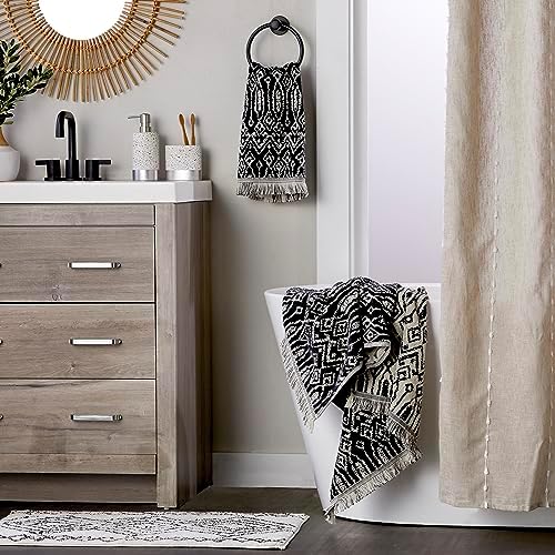 SKL Home Nador Bath Towel, Premium 100% Cotton, Black