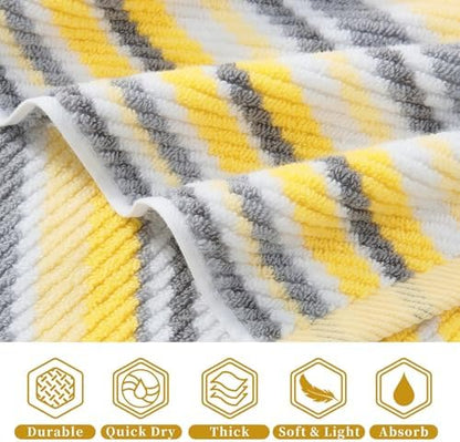 VOOVA & MOVAS Yellow Hand Towels 4 Pack, 100% Cotton, 16x27 in