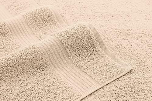 American Veteran Towel, Hand Towels for Bathroom Set of 4, 100% Cotton Turkish Hand Towel Sets, Soft Hand Face Towels, Beige Hand Towels