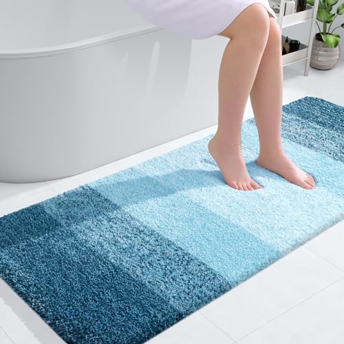 OLANLY Bathroom Runner Rug 40x24, Extra Soft Absorbent Microfiber Bath Rugs