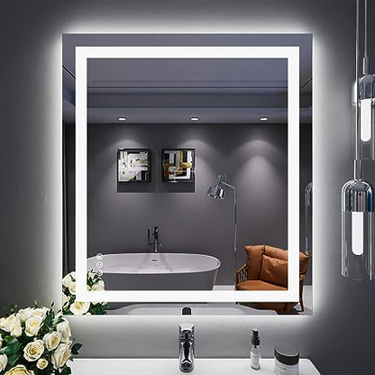 LOAAO 32"X36" LED Bathroom Mirror with Lights, UL Listed