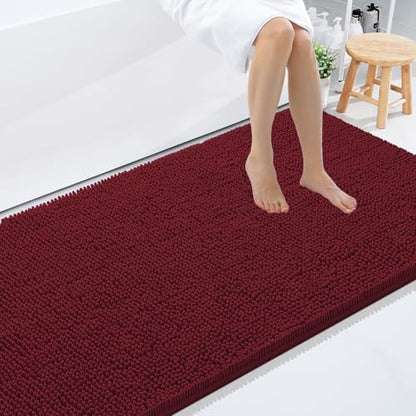 Smiry Bathroom Rugs 96X24, Luxury Chenille Extra Soft Absorbent Bath Mat