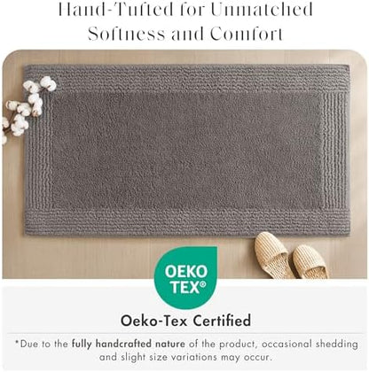 Madison Park Splendor Reversible 100% Cotton Bath Rug, 17 x 24, Charcoal