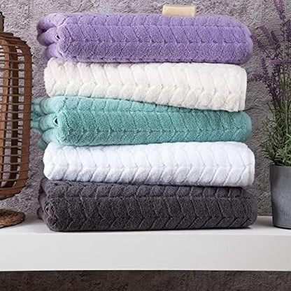 BAGNO MILANO Turkish Cotton Bath Towels, Hand Towels - Soft Plush Jacquard Collection Luxury Towels Set (Aqua Green, Towel Set of 3)
