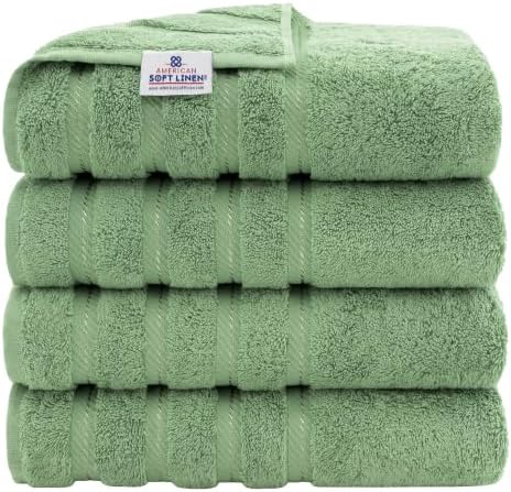 American Soft Linen 100% Cotton Luxury Turkish Towels, 4 PC Bath Towel Set