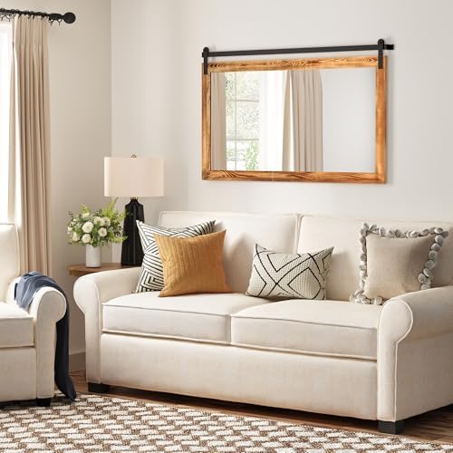 COGOOD Farmhouse Bathroom Mirrors for Over Sink - 30 x 45 Brown