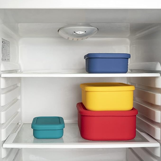 FENGCHEN Silicone Food Storage Containers Set - 4 Sizes & Colors - Meal Prep, Freezer to Oven - BPA Free, Stackable