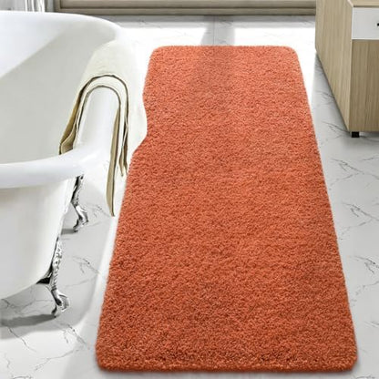 LOCHAS Bathroom Rug Runner 24x70 Inch, Bath Rugs Non Slip, Burnt Orange